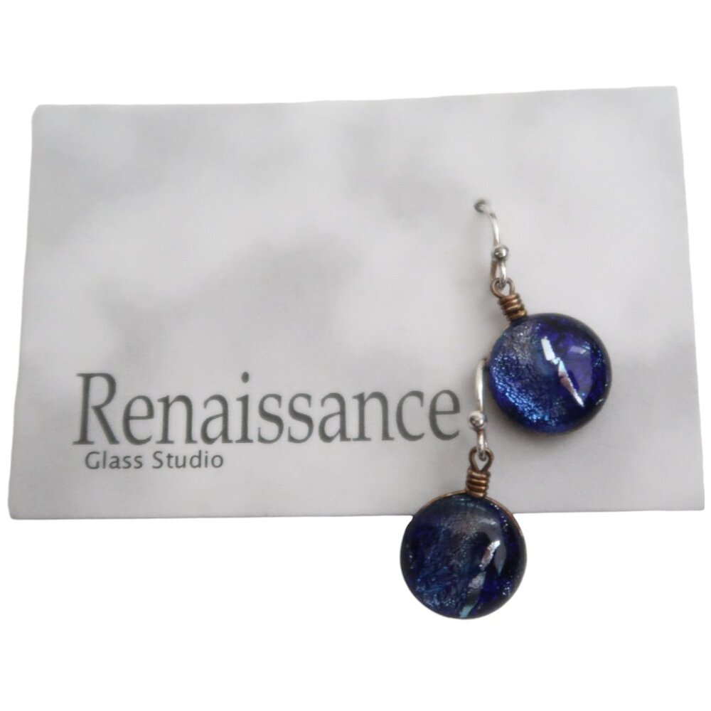 RENAISSANCE Dichroic glass earrings NWT